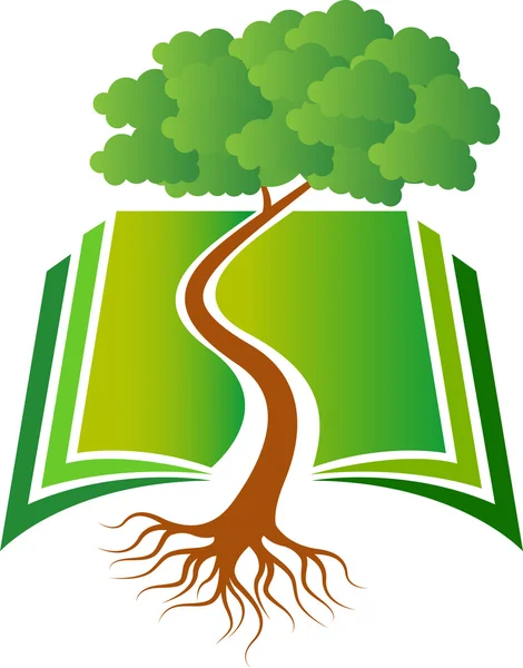 Könyv fa logó — Stock Vector