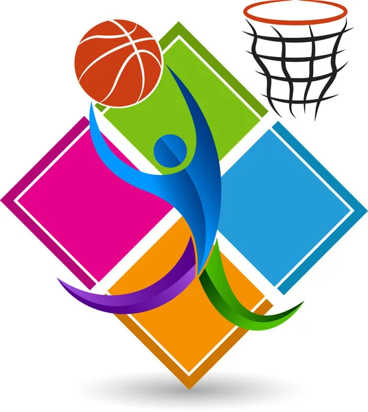 Active basketball logo design — Stock Vector