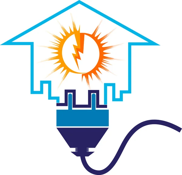 家庭の電気工事のロゴ — ストックベクタ