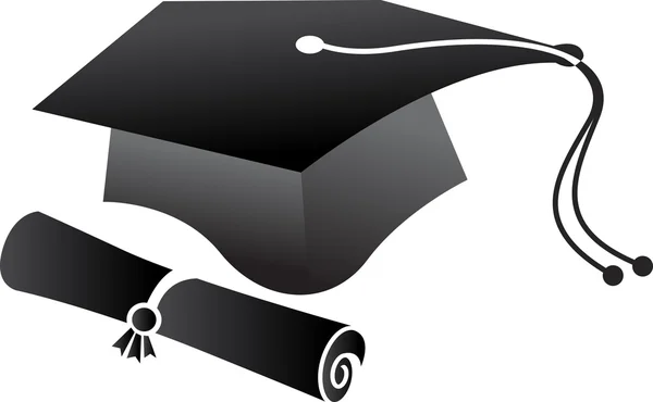 笔毕业帽标志 — 图库矢量图片