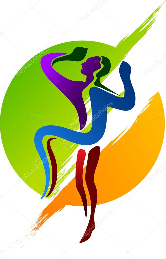 Illustration art of a human active logo with isolated background