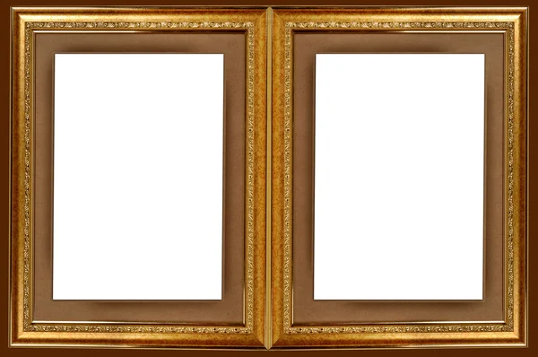 Double gold picture frame — Stock Photo, Image