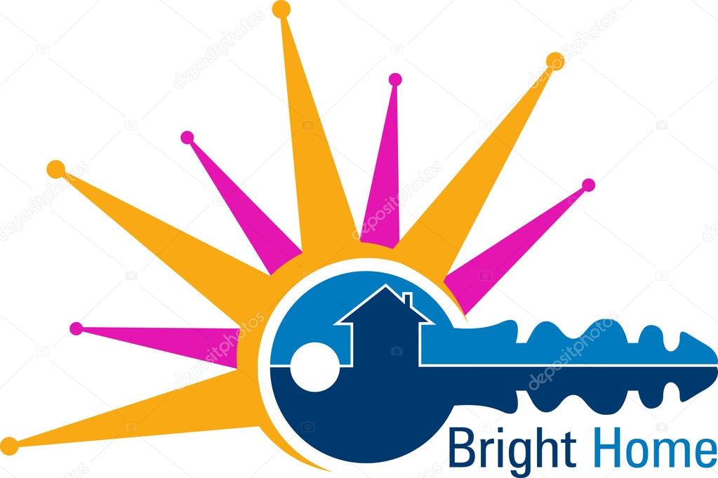 Illustration art of a bright home logo with isolated background