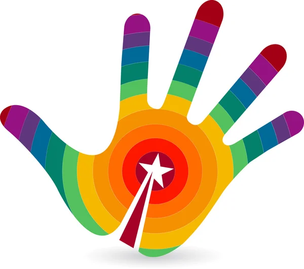 Hvězda rukou logo — Stockový vektor