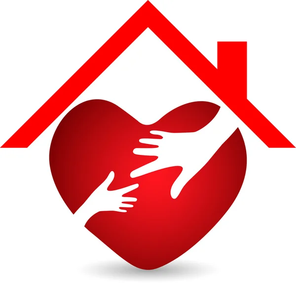 Srdce péče logo — Stockový vektor