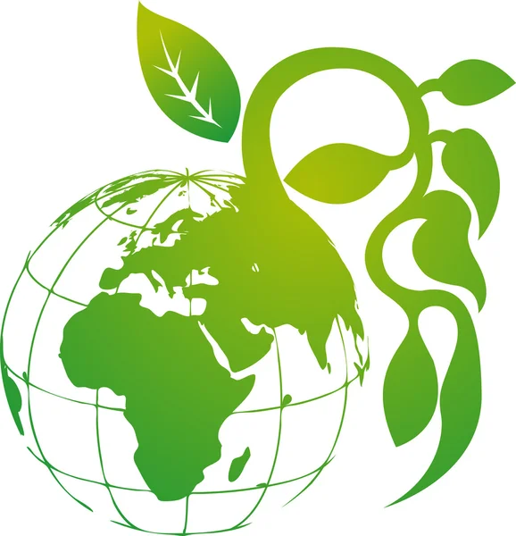 Эко-логотип мира — стоковый вектор