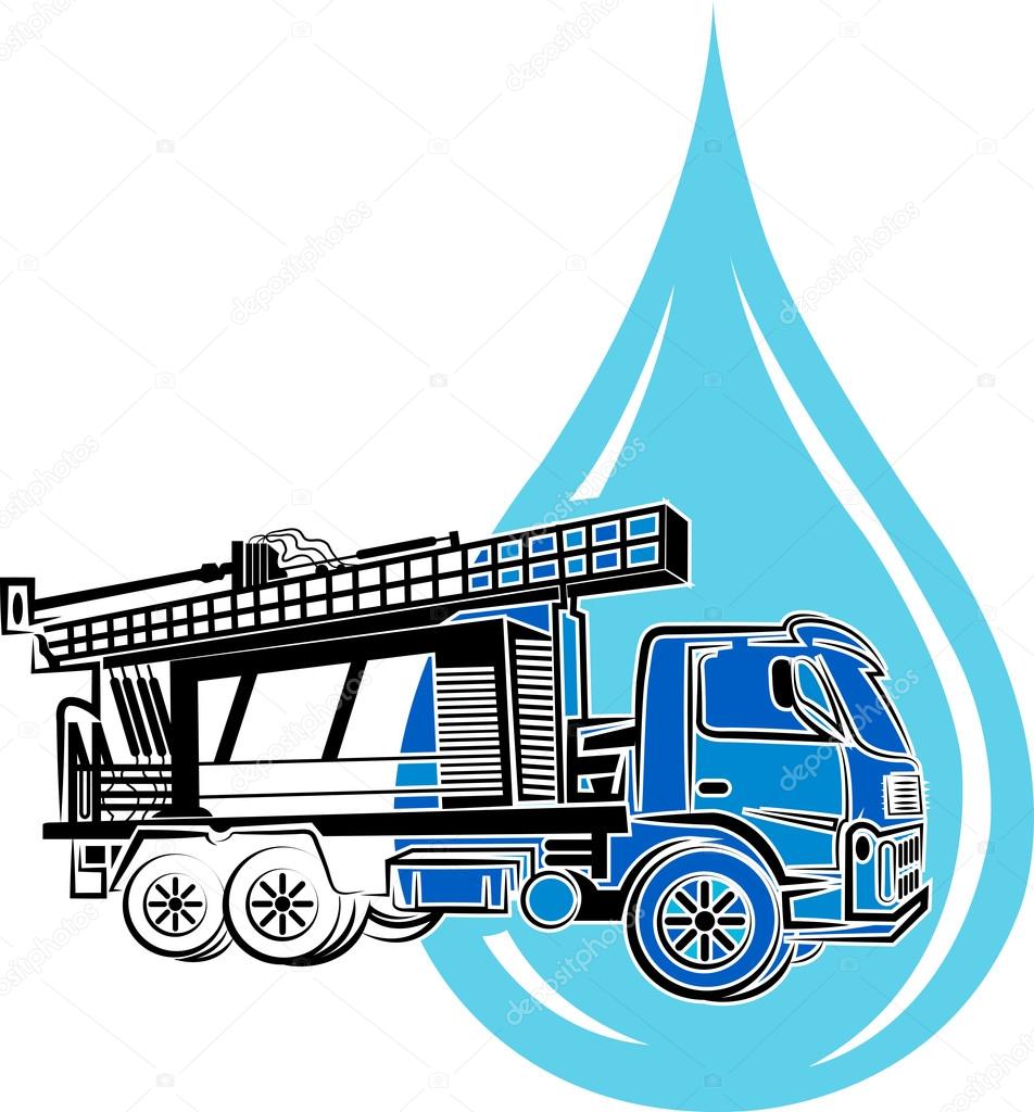 well drilling truck logo