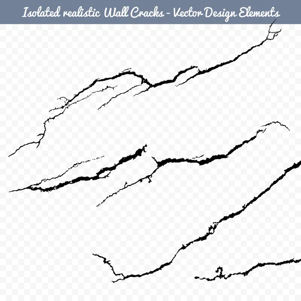 Grietas de pared realistas — Vector de stock