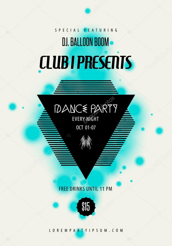 Dance party flyer, musical background. Stock Vector