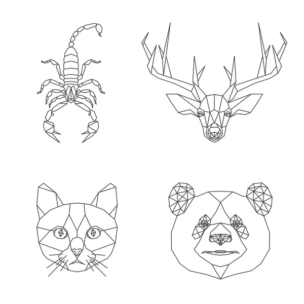 Geometrische dieren set — Stockvector