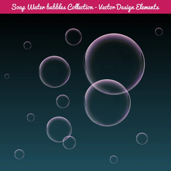 Water zeepbellen — Stockvector