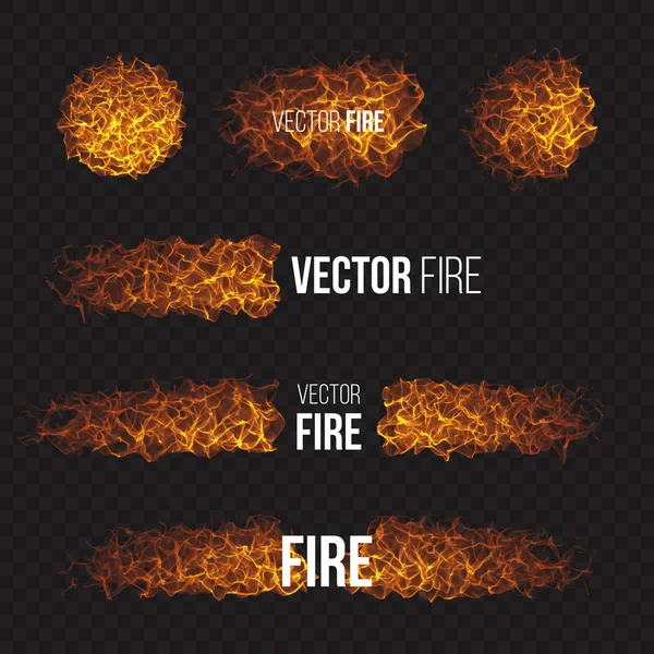 Vuur effect, vlammen — Stockvector