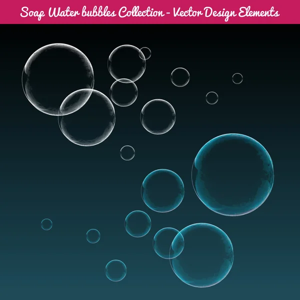 Water zeepbellen — Stockvector