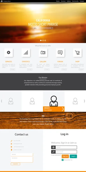 ウェブサイトのテンプレートデザイン — ストックベクタ
