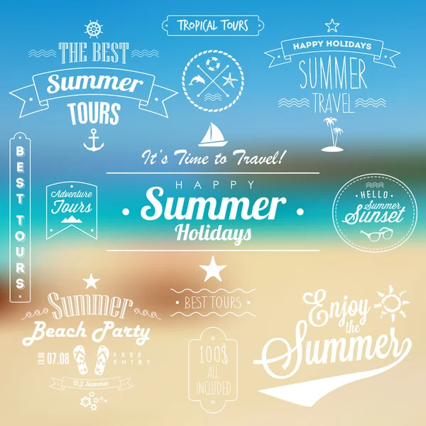 Set de etiquetas de verano — Vector de stock