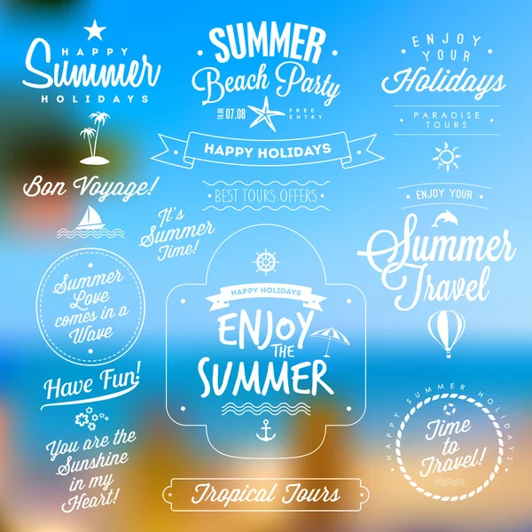 Zomer Labels Set — Stockvector