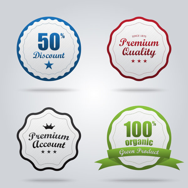 Vintage badges, stiched style