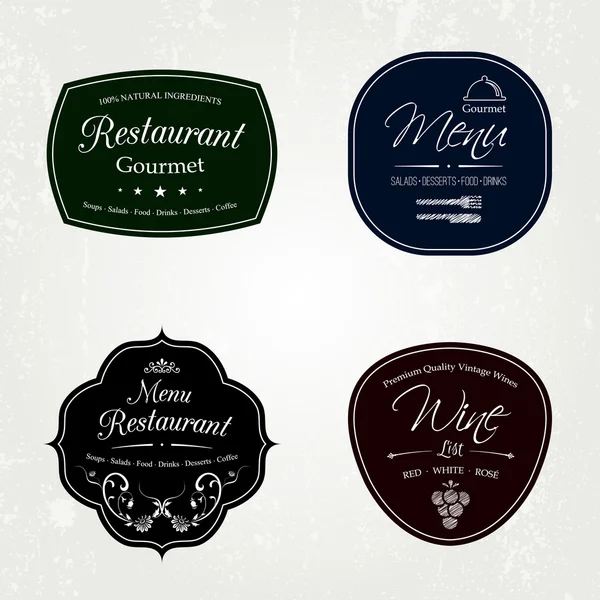 Set de etiquetas de restaurante — Vector de stock