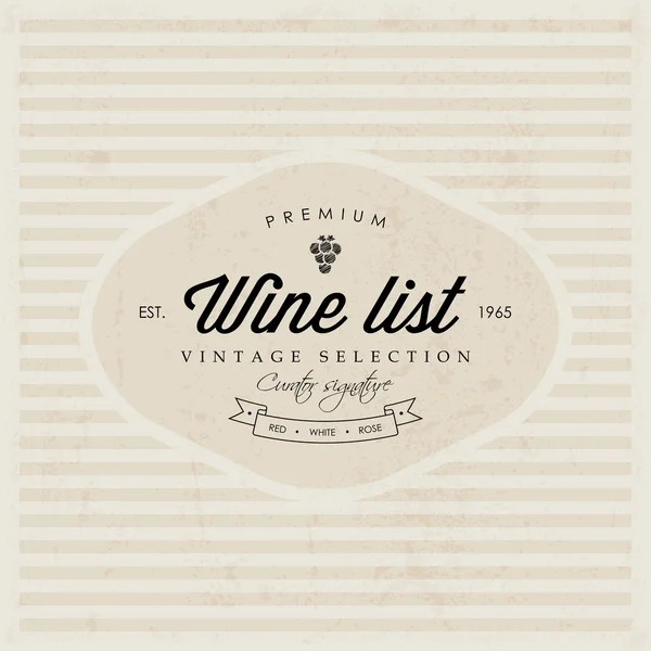 Etikett der Weinkarte — Stockvektor