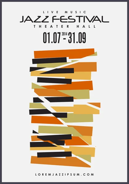 Jazz muziek festival poster — Stockvector