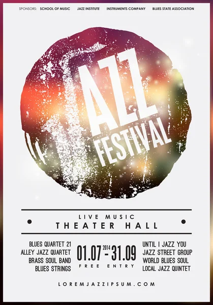 Affiche du Festival de musique jazz — Image vectorielle