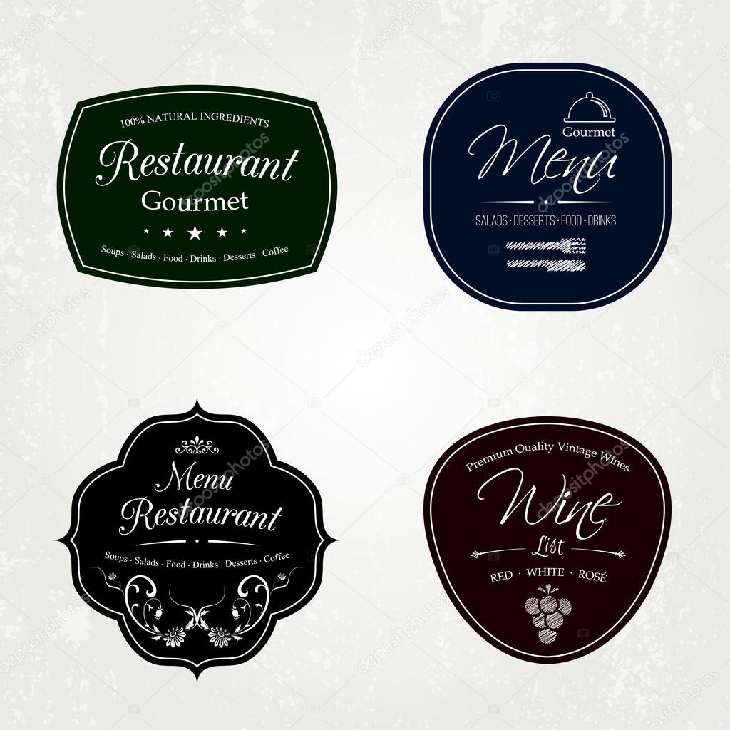 Restaurant labels set