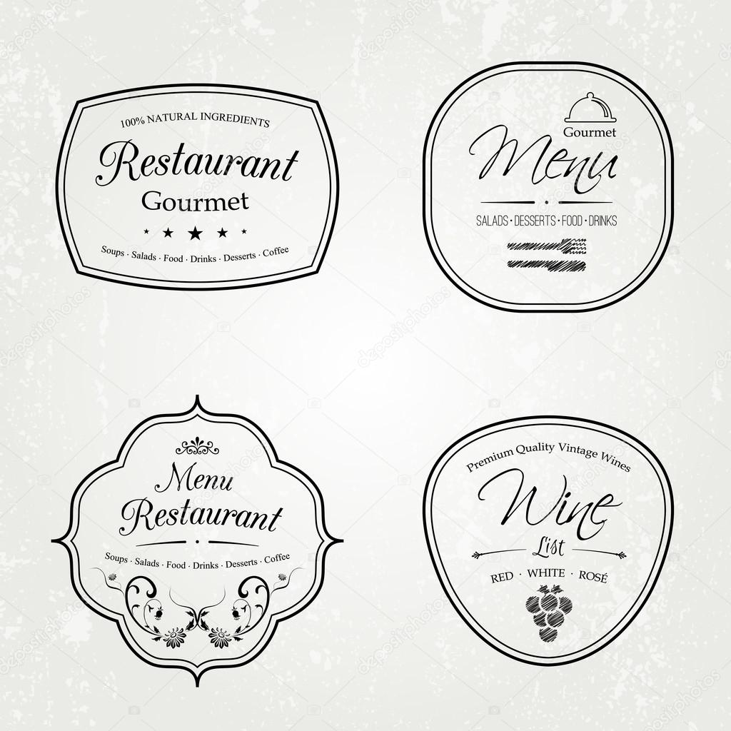 Restaurant labels set