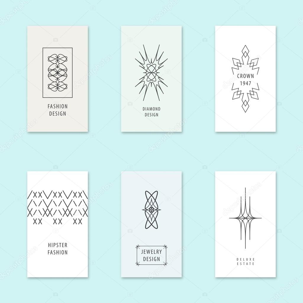 Trendy hipster cards