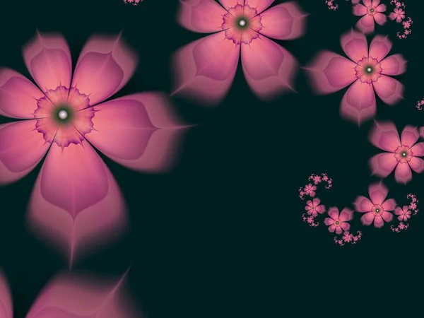 Fractal Image Fantasy Flowers Template Place Inserting Your Text Fractal — Stock Photo, Image