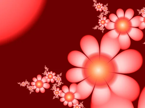 Fractal Image Fantasy Flowers Template Place Inserting Your Text Fractal — Stock Photo, Image