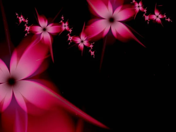 Fractal Image Fantasy Flowers Template Place Inserting Your Text Fractal — Stock Photo, Image