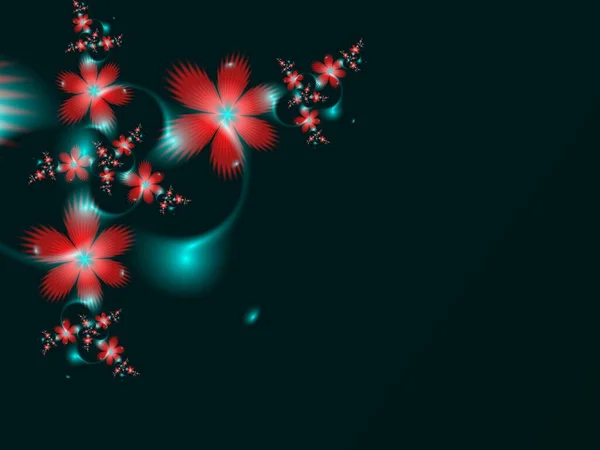 Original Futuristic Background Fractal Flower Bright Colorful Fractal Flower Digital — Stock Photo, Image