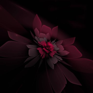 Koyu fraktal çiçek, yaratıcı grafik tasarımı için dijital sanat çalışması