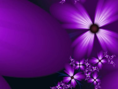 Orijinal ve fraktal çiçekli fütüristik arka plan. Parlak renkli fraktal çiçek, yaratıcı grafik tasarımı için dijital sanat eseri. Çok renkli arkaplan.