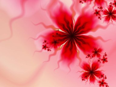 Orijinal ve fraktal çiçekli fütüristik arka plan. Parlak renkli fraktal çiçek, yaratıcı grafik tasarımı için dijital sanat eseri. Çok renkli arkaplan.