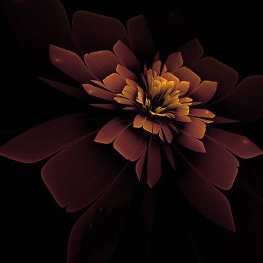 Koyu fraktal çiçek, yaratıcı grafik tasarımı için dijital sanat çalışması