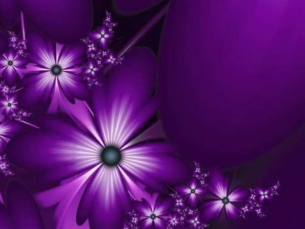 Fondo Original Futurista Con Flor Fractal Flor Fractal Colores Brillantes — Foto de Stock