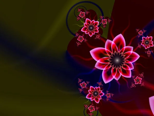 Illustration Fractale Violette Comme Fond Avec Fleur Élément Créatif Pour — Photo