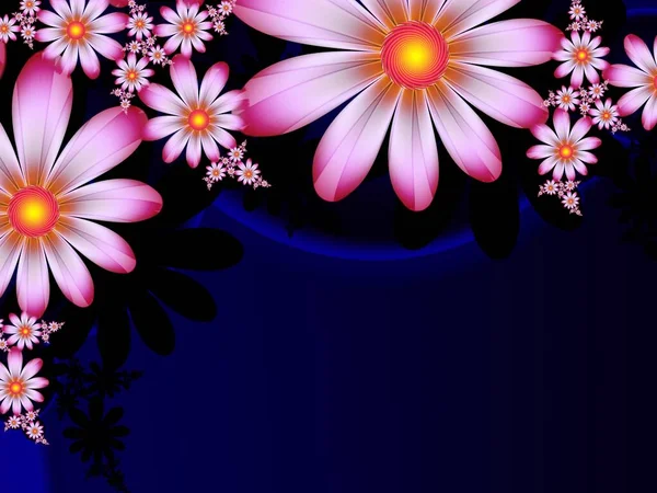 Fioletowa Ilustracja Fraktalna Jako Tło Kwiatem Element Kreatywny Projektowania Fraktalny — Zdjęcie stockowe