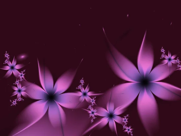 Paarse Fractal Illustratie Achtergrond Met Bloem Creatief Element Voor Design — Stockfoto