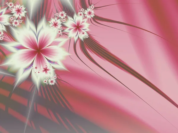 Oryginalne Futurystyczne Tło Fraktalnym Kwiatem Jasny Kolorowy Kwiat Fraktalny Cyfrowa — Zdjęcie stockowe