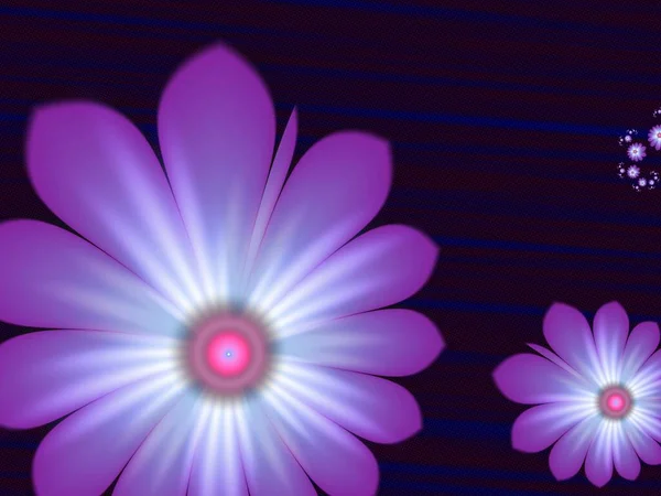 花と背景として紫のフラクタルイラスト デザインのための創造的な要素 数学アルゴリズムによってレンダリングされた分数の花 創造的なグラフィックデザインのためのデジタルアートワーク — ストック写真