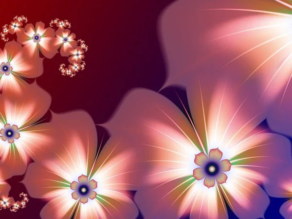 Πρωτότυπο Και Φουτουριστικό Φόντο Fractal Λουλούδι Φωτεινό Πολύχρωμο Φράκταλ Λουλούδι — Φωτογραφία Αρχείου