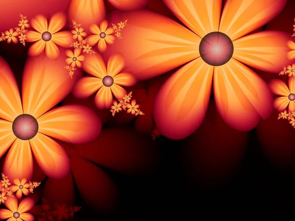 Image Fractale Orange Comme Fond Avec Fleur Élément Créatif Pour — Photo