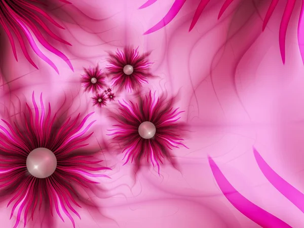 Fondo Original Futurista Con Flor Fractal Flor Fractal Colores Brillantes — Foto de Stock