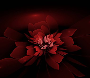 Koyu fraktal çiçek, yaratıcı grafik tasarımı için dijital sanat çalışması
