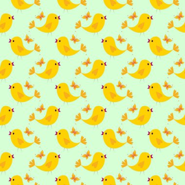 Tavuklarla dolu paskalya arkaplanı