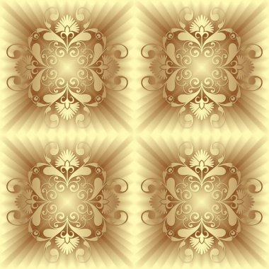 Baskı için altın kağıt. Kusursuz desen. Dekorlu altın arkaplan. Taklit metal folyo.