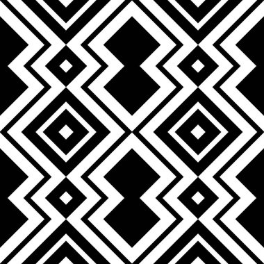 Çizgiler, vuruşlar, kareler, süsler. Siyah ve beyaz pürüzsüz desen. Antik mozaik. Dijital kağıt baskısı. Kusursuz arkaplan.
