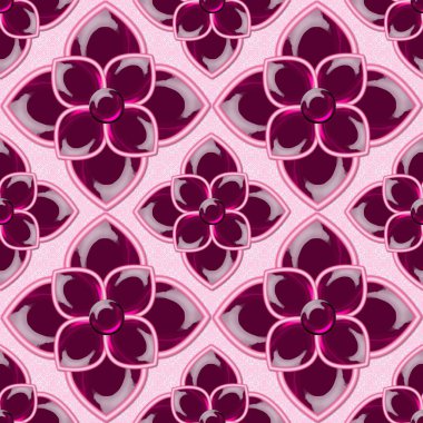 Dekoratif elementli değerli taşlarla kusursuz üç boyutlu çizimler. Cam elementlerle düzenli desenler. Lüks doku..